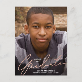 Simple Script Roos Gold Overlay Photo Afstuderen Briefkaart