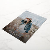 Simple Script Rose Gold Graduation Announcement Folie Uitnodiging (Gedraaid)