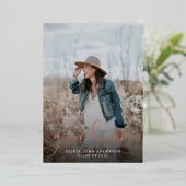 Simple Script Rose Gold Graduation Announcement Folie Uitnodiging (Staand Voorkant)