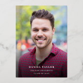 Simple Script Silver Foil Afstuderen Aankondiging (Achterkant)