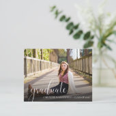 Simple Script Typography Photo Graduparty Kaart (Staand voorkant)