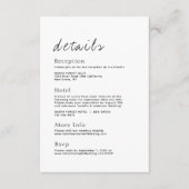 Simple Script Wedding Details Enclosure Kaart (Voorkant)