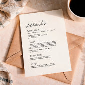 Simple Script Wedding Details Enclosure Kaart