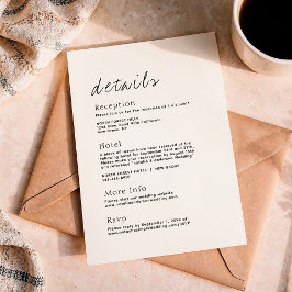 Simple Script Wedding Details Enclosure Kaart