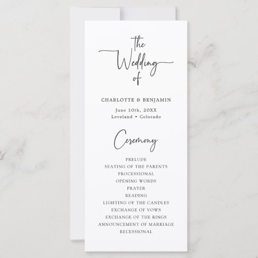Simple Script Wedding Program (Voorkant)