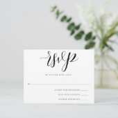 Simple Script Wedding Response RSVP Card Briefkaar Briefkaart (Staand voorkant)