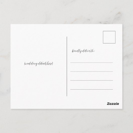 Simple Script Wedding Response RSVP Card Briefkaar Briefkaart (Achterkant)