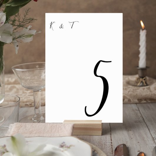 Simple Script Wedding Table Numbers Kaart