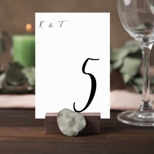 Simple Script Wedding Table Numbers Kaart