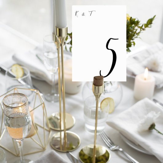 Simple Script Wedding Table Numbers Kaart
