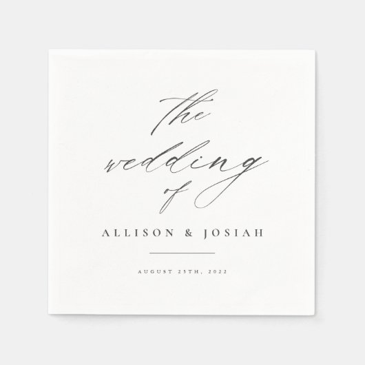 Simple Script White Wedding Servet (Voorkant)