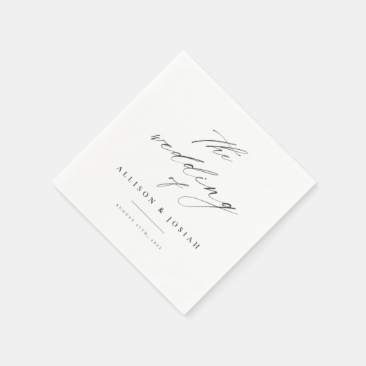 Simple Script White Wedding Servet (Hoek)
