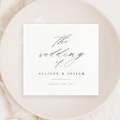 Simple Script White Wedding Servet