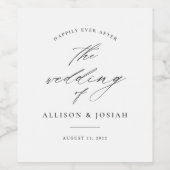 Simple Script White Wedding Wijn Etiket (Enkel label)