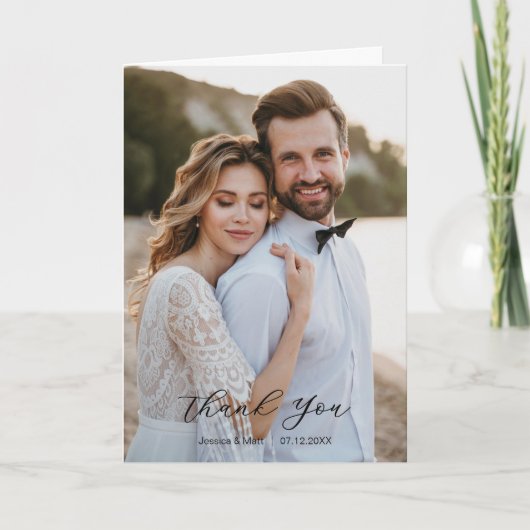 Simple Scripty Photo Thank You Card Kaart (Voorkant)