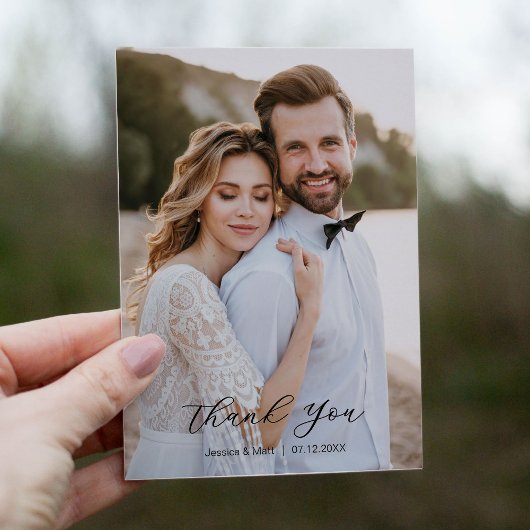 Simple Scripty Photo Thank You Card Kaart