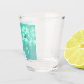 Simple sea blueglitter sparkle stars add your text shot glas (Rechts)
