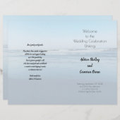 Simple Seacoast Ceremonony Folded Wedding Program (Voorkant / Achterkant)