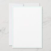 Simple Seafoam Green Bow Thin Border No text Notitiekaartje (Achterkant)