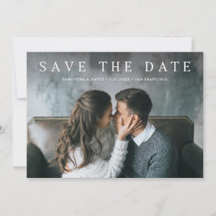 Simple Serif Elegante Klassieke Tekst en Foto Save The Date