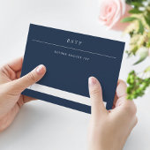 Simple Serif Modern Typography Wedding Blue RSVP Kaartje