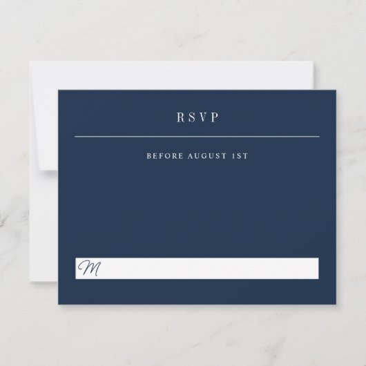 Simple Serif Modern Typography Wedding Blue RSVP Kaartje (Voorkant)