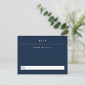 Simple Serif Modern Typography Wedding Blue RSVP Kaartje (Staand voorkant)
