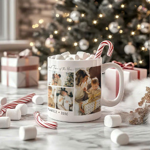 Simple Seven Photo Collage Christmas Coffee Mok