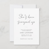 Simple She’s Been Scooped Up Script Bridal Shower Kaart (Voorkant)