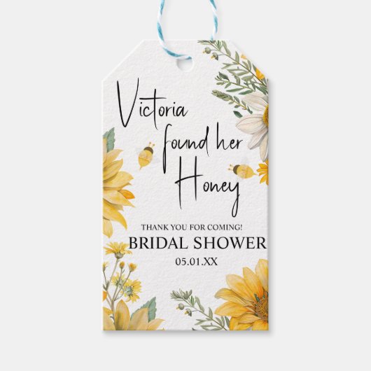Simple She’s Found Her Honey Bee Bridal Shower Cadeaulabel (Voorkant)