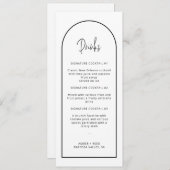 Simple Signature Cocktail Arch Drink Menu Kaart (Voorkant / Achterkant)