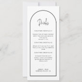 Simple Signature Cocktail Arch Drink Menu Kaart (Voorkant)
