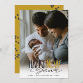 Simple Signature Script Happy Nieuwjaar Feestdagenkaart (Voorkant / Achterkant)