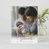 Simple Signature Script Happy Nieuwjaar Feestdagenkaart (Staand voorkant)