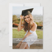  Simple Signed Photo Graduation Invitation Card  Kaart (Voorkant)
