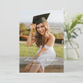  Simple Signed Photo Graduation Invitation Card  Kaart (Staand voorkant)