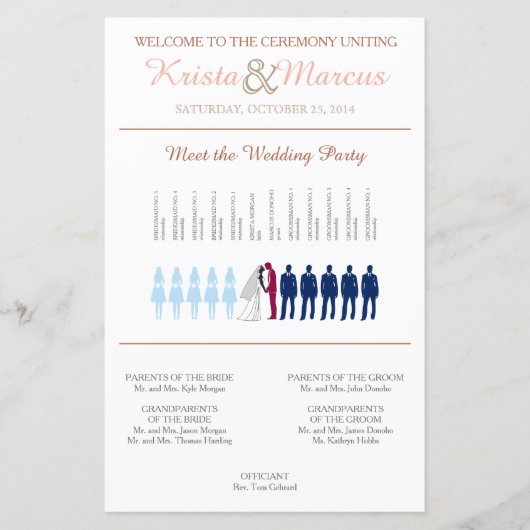 Simple Silhouettes Wedding Program (Voorkant)