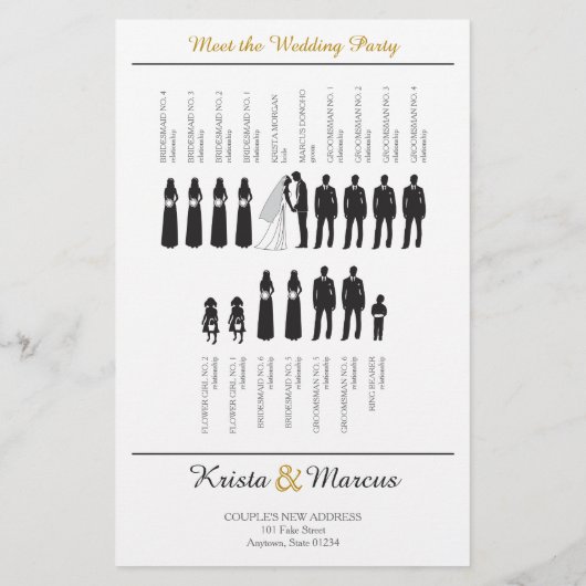 Simple Silhouettes Wedding Program (Achterkant)