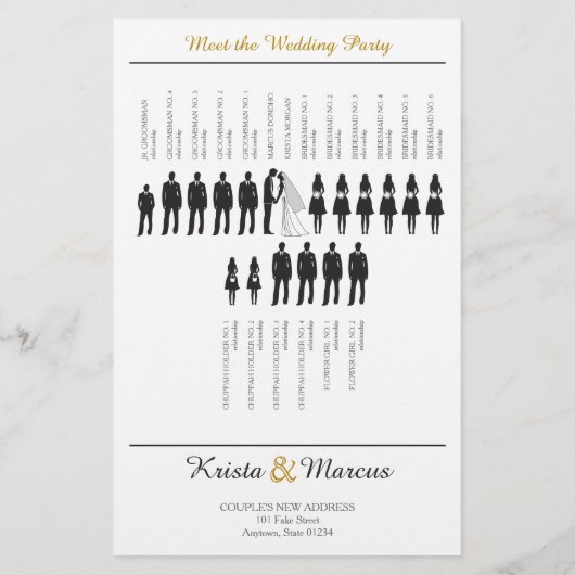 Simple Silhouettes Wedding Program (Achterkant)