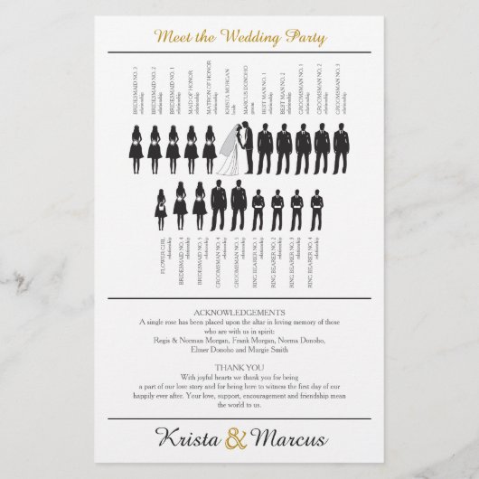 Simple Silhouettes Wedding Program (Achterkant)