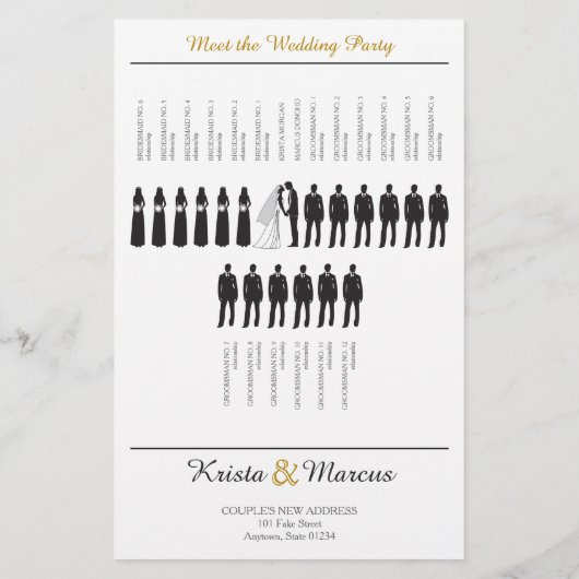 Simple Silhouettes Wedding Program (Achterkant)