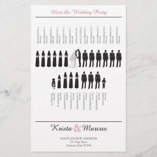 Simple Silhouettes Wedding Program