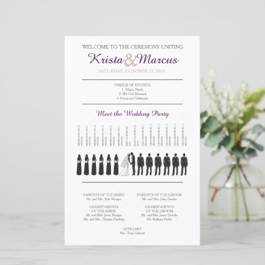 Simple Silhouettes Wedding Program (Staand voorkant)