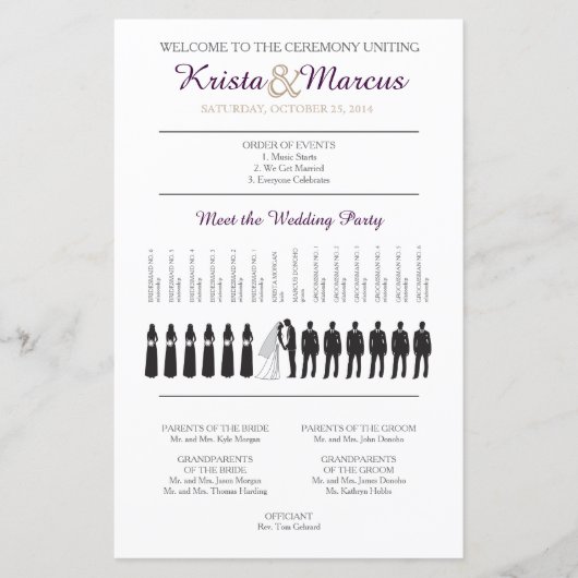 Simple Silhouettes Wedding Program (Voorkant)