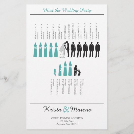Simple Silhouettes Wedding Program (Achterkant)