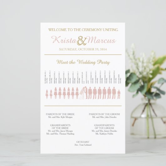 Simple Silhouettes Wedding Program (Staand voorkant)