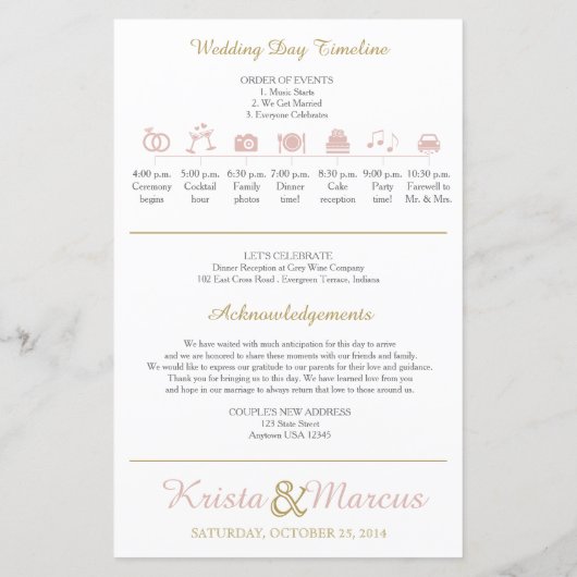 Simple Silhouettes Wedding Program (Achterkant)