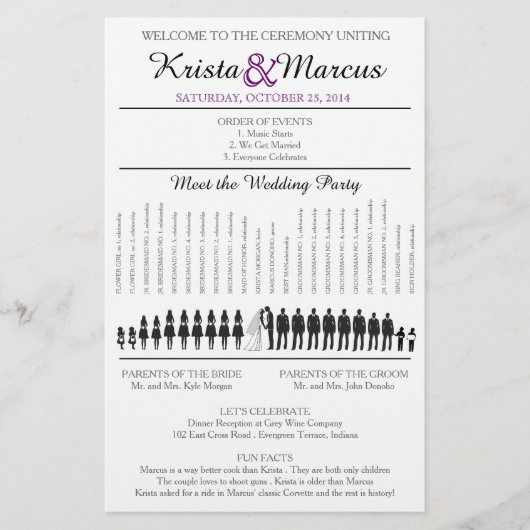Simple Silhouettes Wedding Program Flyer-11 (Voorkant)