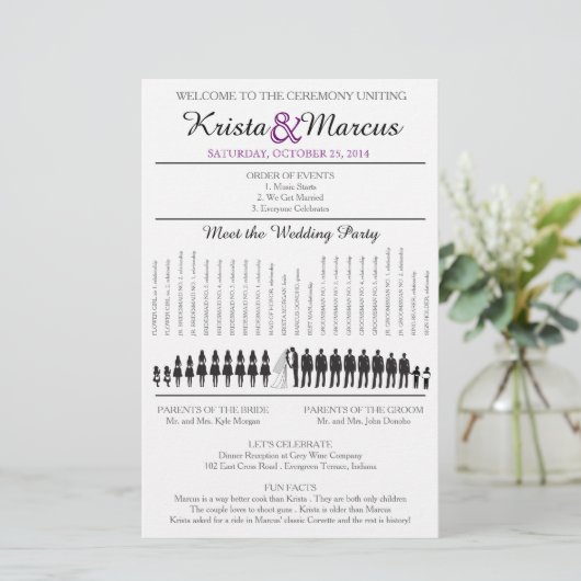 Simple Silhouettes Wedding Program Flyer-11 (Staand voorkant)
