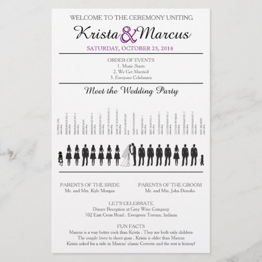 Simple Silhouettes Wedding Program Flyer-15 (Voorkant)
